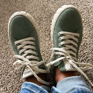 Bueno Green and White Women's Sneakers